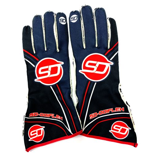 gloves black-red